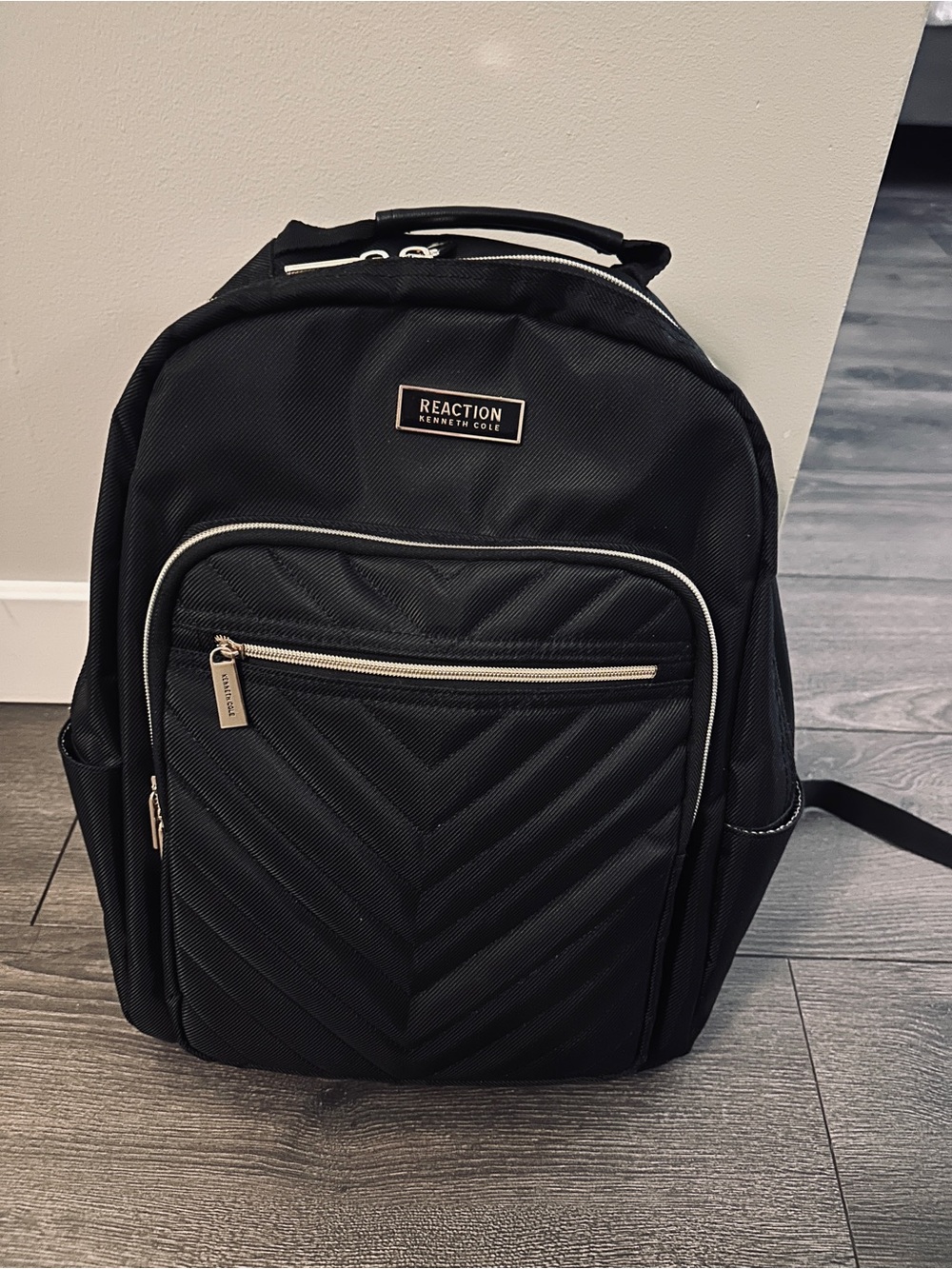 Kenneth Cole Reaction Black Backpack with Chevron Front Panel